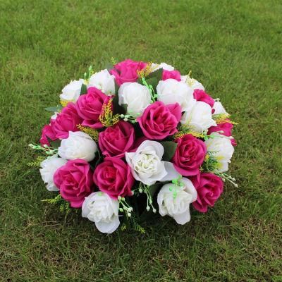 Wholesale Metal Gold White Flower Stand Artificial Flower Ball and Flower Stand Vase for Wedding Table Decoration Centerpiece