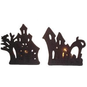 House Shaped Tealight Candle Holder for Halloween Decorative Ceramic