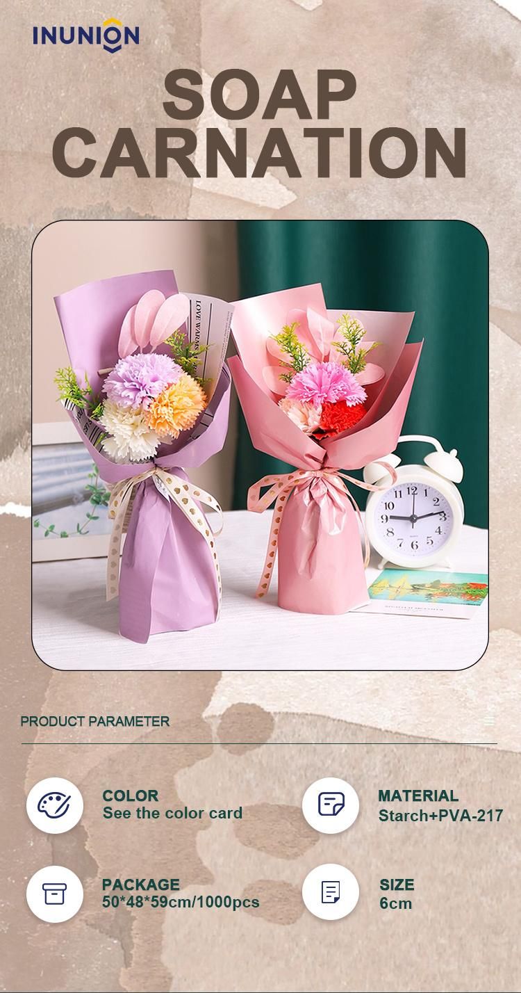 Factory Hot Sale New Design Carnation Flower Soap Flower Gift