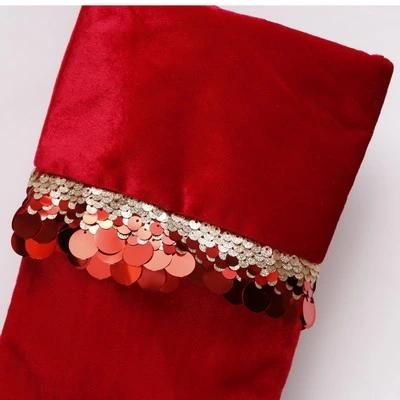 Wholesale Good Price Luxury Style Us Trend Red Color Christmas Gift Stocking