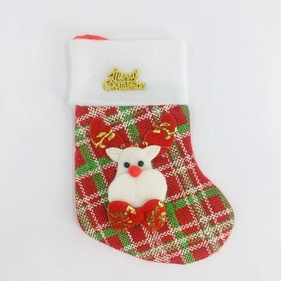 Factory Direct Small Cute Plaid Christmas Stocking