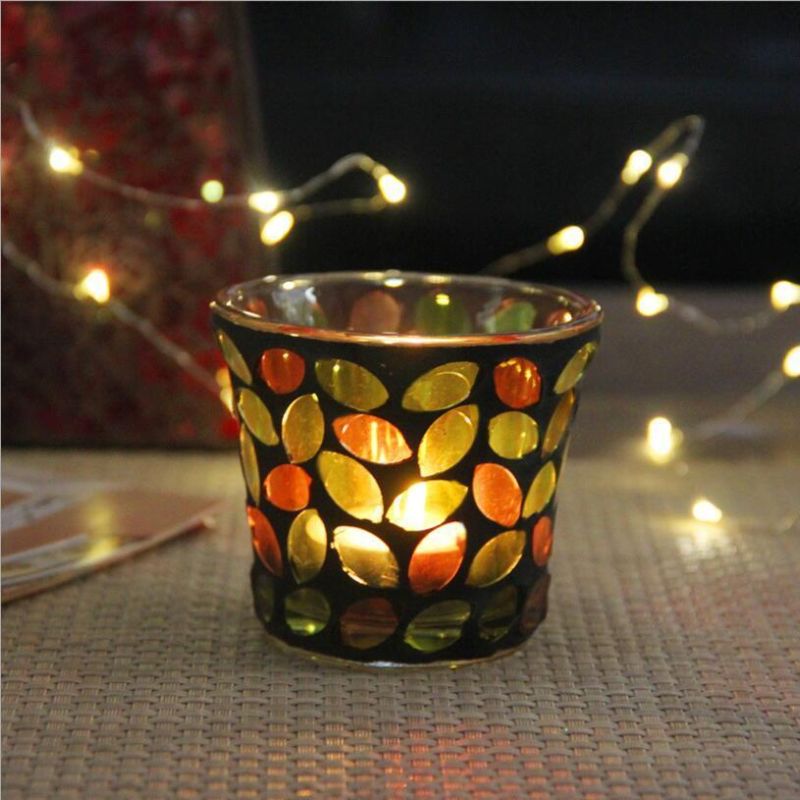 Luxury Rainbow Iridescent Glass Candle Jars Glass Candle Holder for Bulk