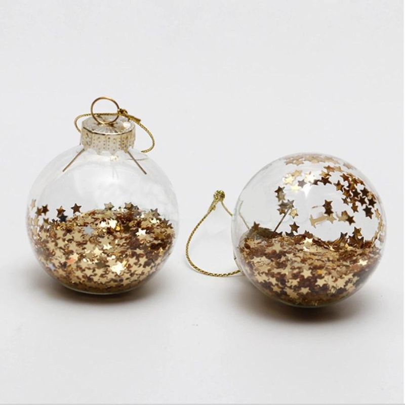 Crystal Glass Ball Gold Star House Christmas Tree Decoration Hanging Ornament