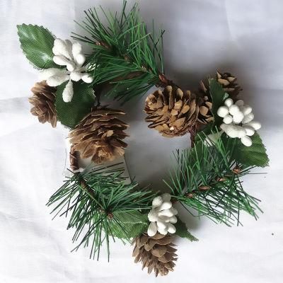 Wreath with Red Berry and Ribbon Painted
