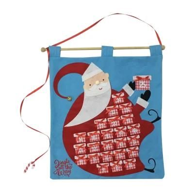 Wholesale Santa 25 Pockets Gifts Advent Christmas Calendar Decoration