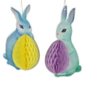 Umiss Paper Easter Party Decoration with Paper Honeycomb Bunny Decoration
