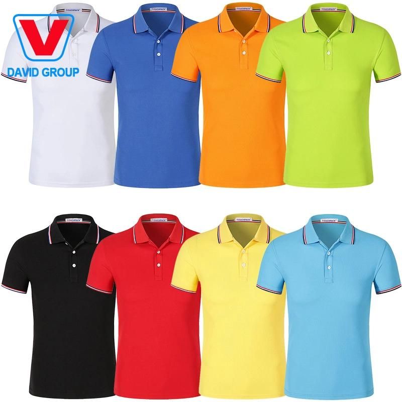 Custom Polo Shirt Men Double Stripe Button Polo T Shirt