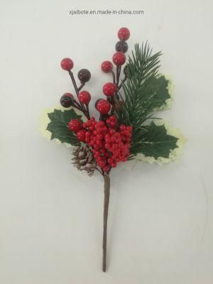 High Quality Artificial Christmas Glitter Red Berry Branch Picks for Xmas Decoration