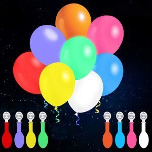Lasts 12-24 Hours for Glow in The Dark Party Supplies 32 Pack LED Balloons Flashing, 8 Colors Light up Balloons
