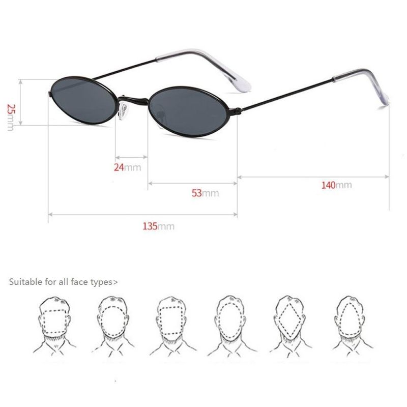 2022 Funny Newest Fashionable UV400 Metal Retro Small Steampunk Womens Sunglasses Trendy