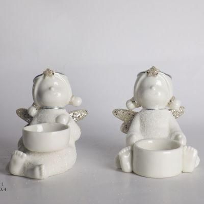 New Design Christmas Ceramic Decor Lovely Girl Shape for Home Decoration