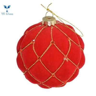 Red Flannel Surface Glass Christmas Ball