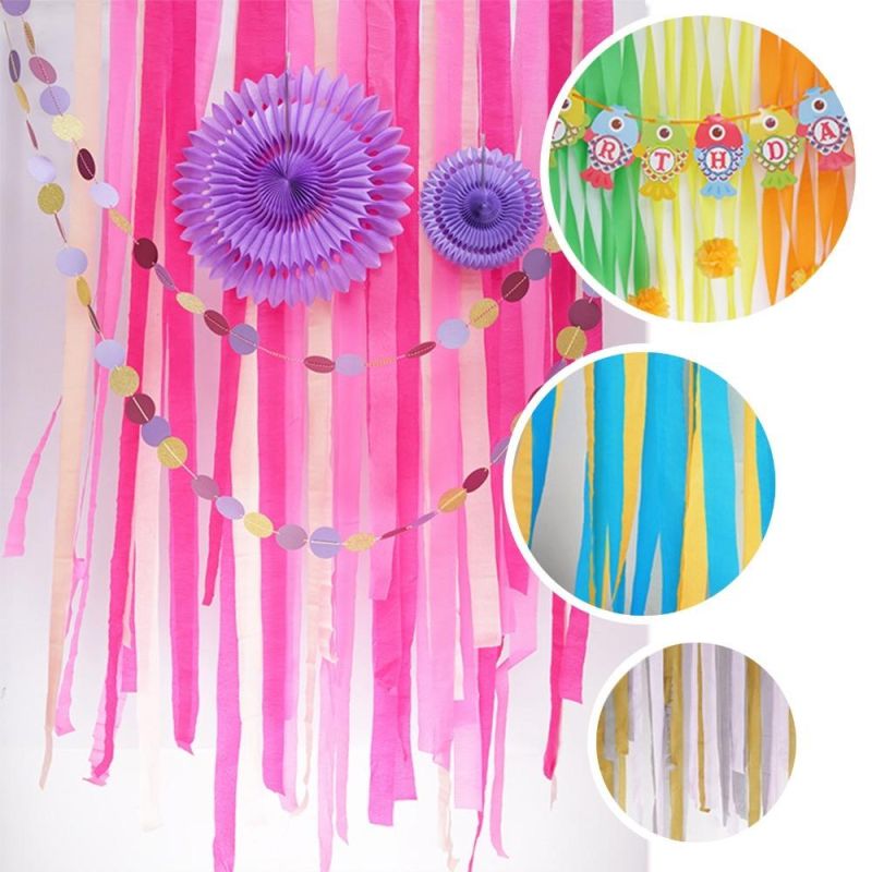 Multi-Color Party Decoration Tissue Wrinkled Paper Streamer