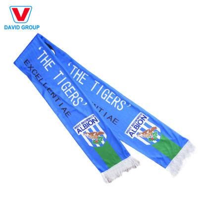 Custom Logo Acrylic Knit Football Long Scarf with Tassel