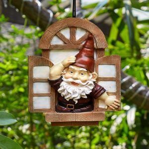Special Gnomes Elf Open Window Tree Hugger Garden Resin Sculpture