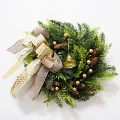 Customized 40cm Dia Christmas Wreath with Pine Bell Decorations