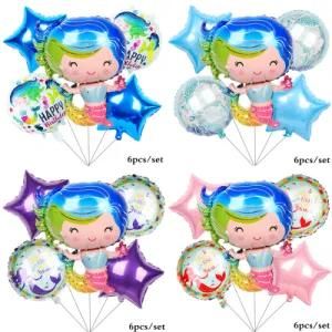 Mermaid Aluminum Film Balloon Baby Birthday Ocean Theme Party Decorations