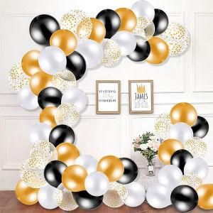 Arche balloon Garland Set Black Gold Latex Confetti Balloons