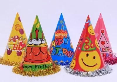 OEM Triangle Paper Lace Birthday Party Hat and Cap