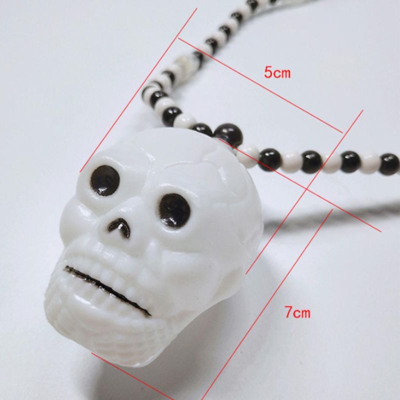 Multicolor LED Skull Necklace with Beads