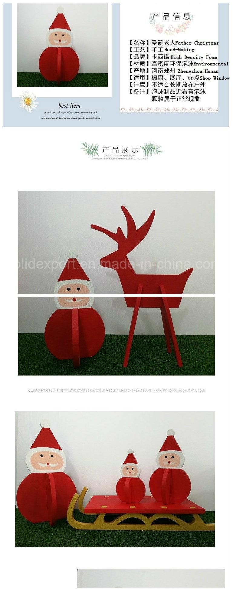 Christmas Shop Window Decoration Santa Claus Sleigh Display Props