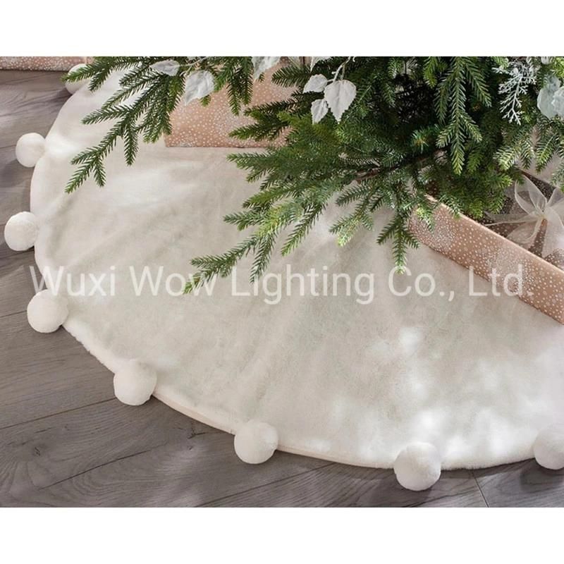 48" Cream Fur POM POM Tree Skirt