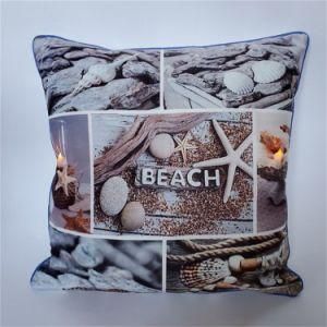 LED Pillow Cushion for Home Decoration with Beach Shells