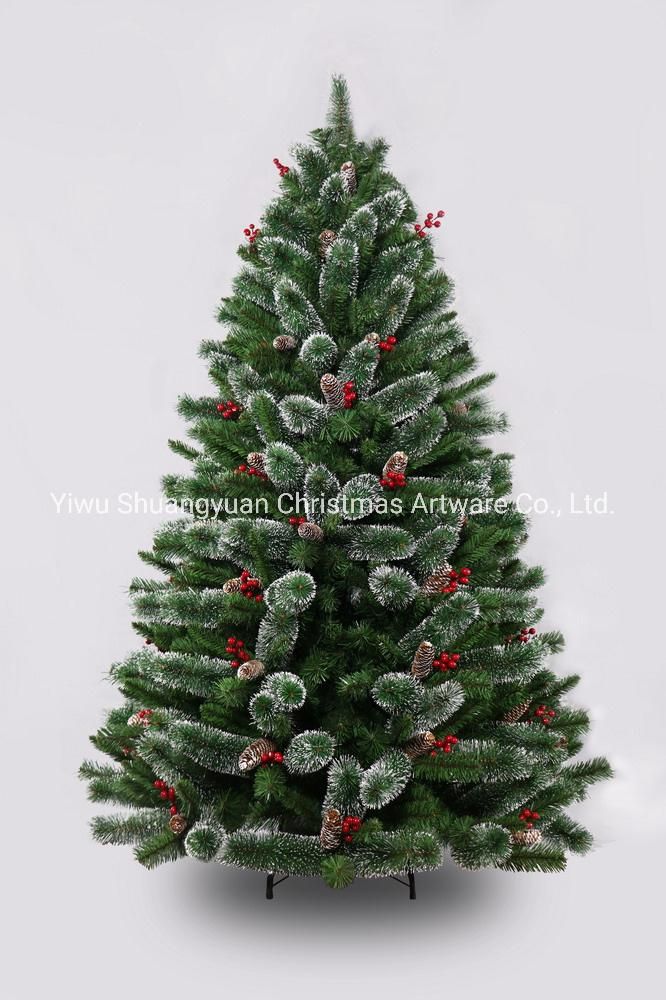 4FT-10FT Luxury Christmas Pine Needle & PVC Tree with Pine Cone and Berry Artifical Christmas Tree