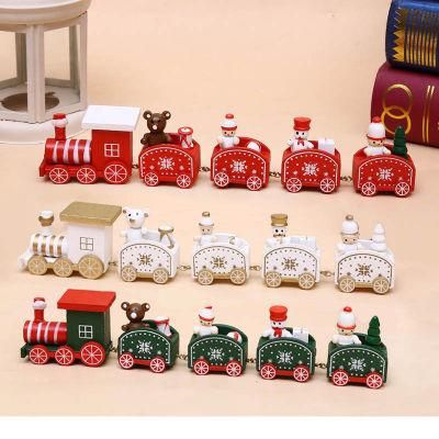 Children Wooden Christmas Gift Table Decoration Thomas Train Car Blocks Educational Toys