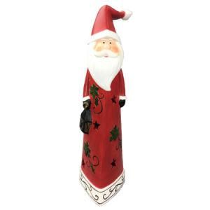 Red Ceramic Bisque Santa Clause Figurine Ornament