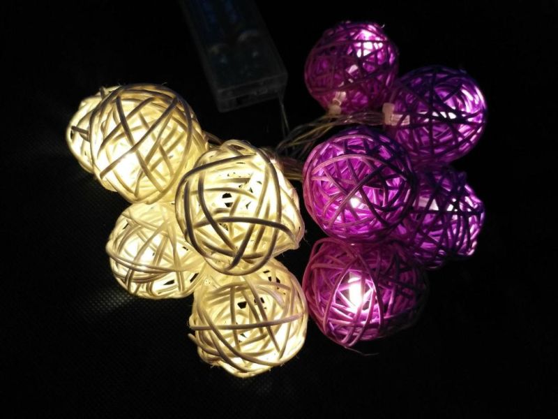 Decorative Round Multi-Color Wedding Christmas Cotton Ball LED String Light