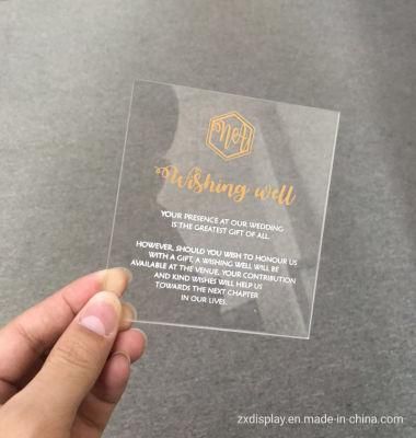 Custom Gold Printing Acrylic Invitation Wedding Invitate Card