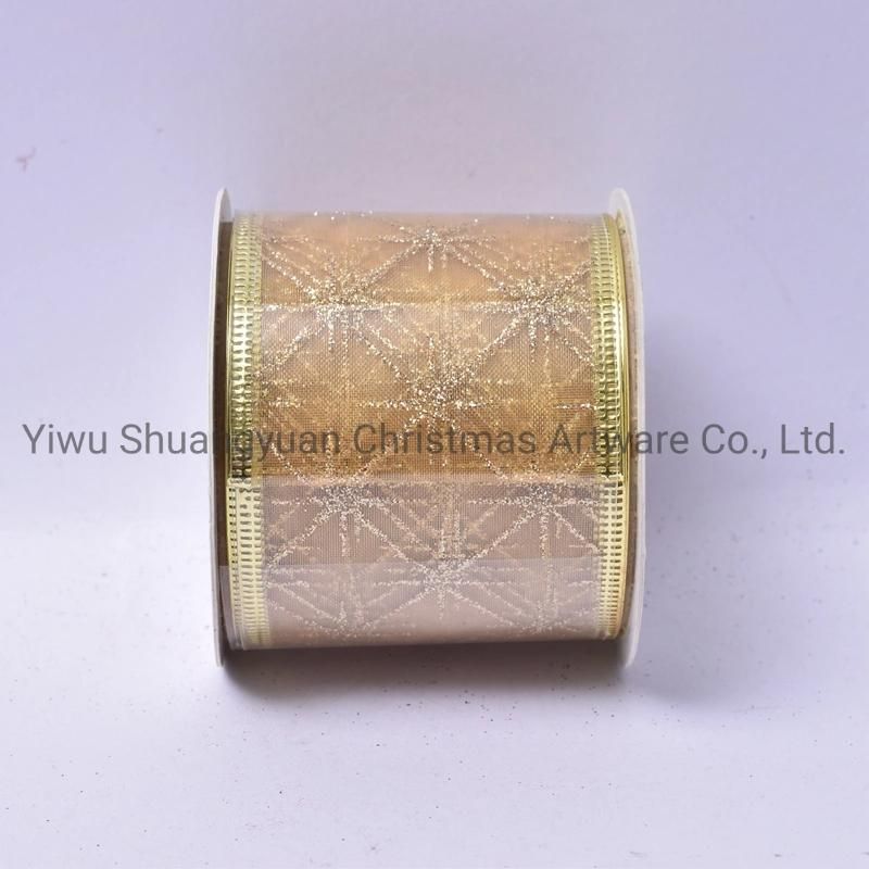 Christmas Ribbon Decor for Holiday Wedding Party Decoration Supplies Hook Ornament Craft Gifts