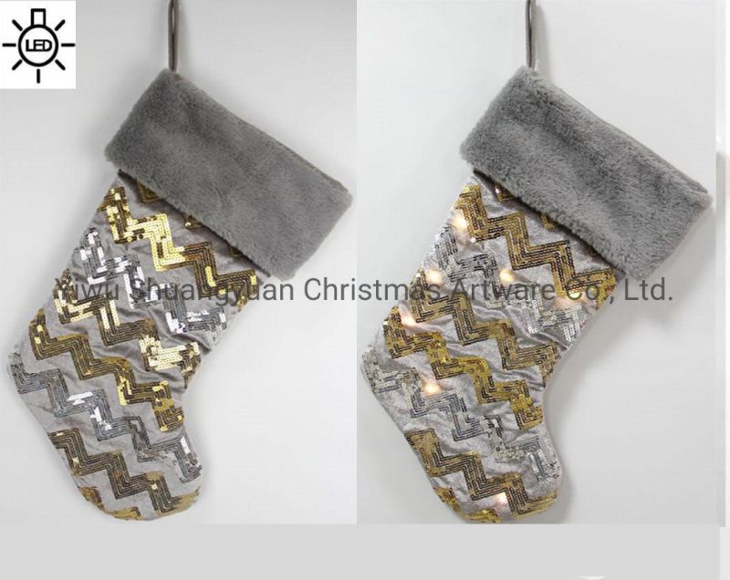 LED Light up Gift Holders Fireplace Hanging Ornament Holiday Party Christmas Decor Supplies New Year Gifts Christmas Stocking