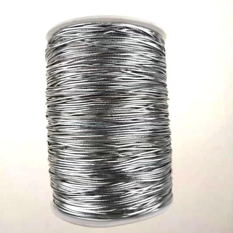 1.5mm Metallic Cord Tinsel String Rope for Ornament Hanging, Decorating, Gift Wrapping, Crafting Elastic