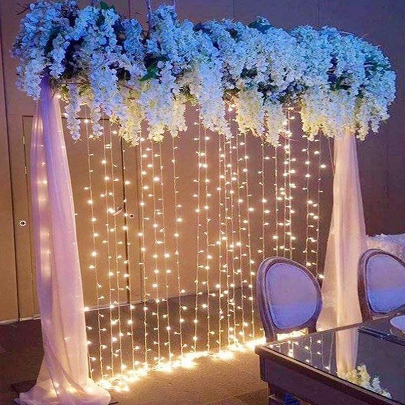 Outdoor Indoor Wall Decorations 300 LED Window Curtain String Light