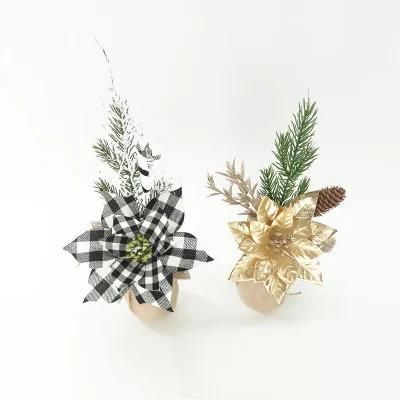 New Design Gold Fabric Christmas Flower