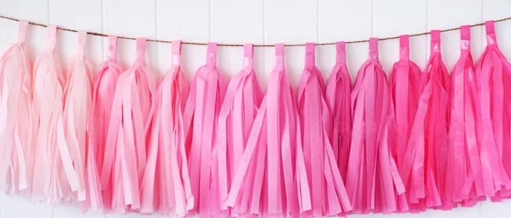 Colorful Tissue Tassel Garland for Party or Wedding Decoration