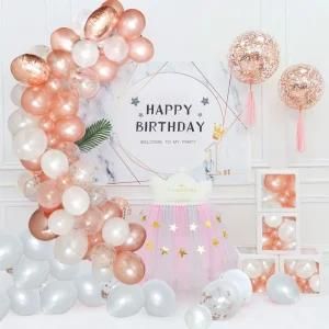 117PCS Rose Gold Latex Sequined Aluminum Film Balloon Arch Wreath