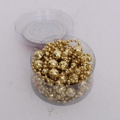 Cheap Price Factory Sale 10mm*1.5m Gold Shiny Plastic Bead Chain for Christmas Tree