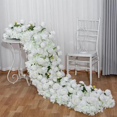 2 Meter 200cm Long Decorative Flower Row White Artificial Table Runner Flower