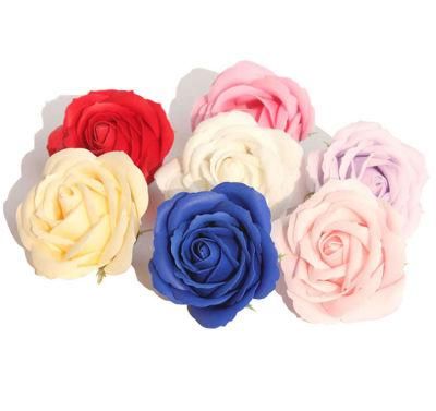 25PCS Box Packaging Rose Soap Flower Artificial 5 Layers 6cm Bath Organic Soap Rose Flower