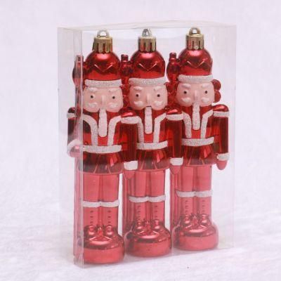 Plastic Nutcracker Christmas Decoration with Painted Hanging Ornament
