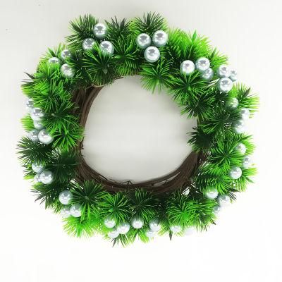 Decorative Christmas Wreath Artificial Prelit Christmas Wreath with Flower and Ball