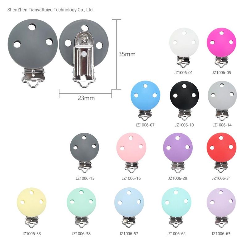 Round Silicone Pacifier Clip Silicone Teething Bead Baby Clip Accessories Clip Clasp Toy DIY Pacifier Chain Tool