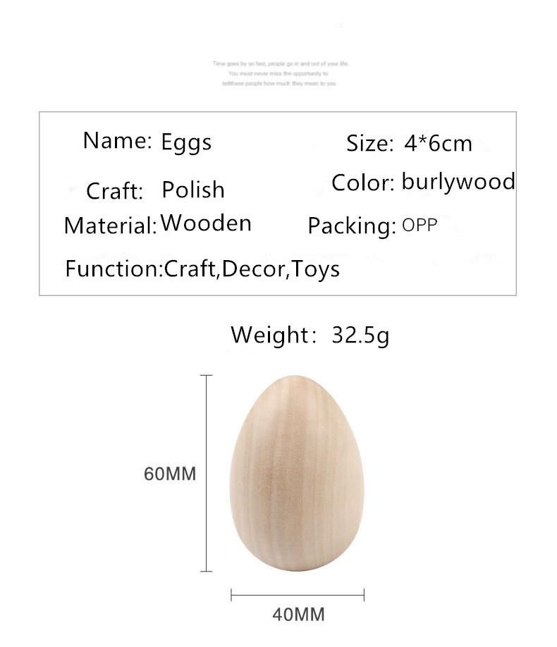 Wooden Egg DIY Children′ S House Painting Toys Easter Creative Graffiti Lotus Wood Beads Ornaments Spotted Easter Eggs Artificial Styrofoam Eggs