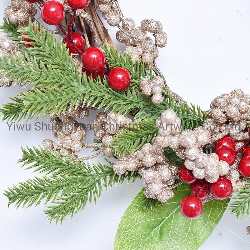 New Design High Quality Christmas PE White Wreath for Holiday Wedding Party Decoration Supplies Hook Ornament