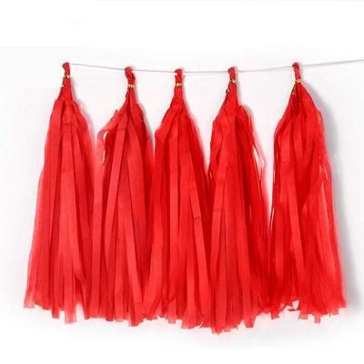 Horse Hair Tassels Tissue Paper Garland Tassel Fringe Foil Party Decorations