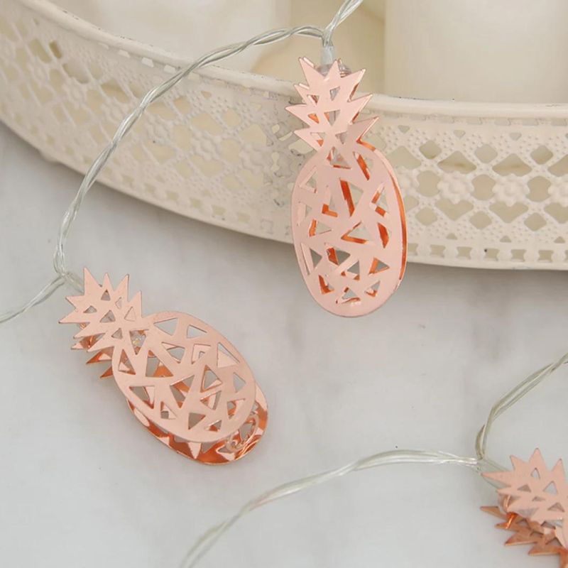 LED Pineapple Metal String Light Battery Operated Fairy Lamp Gift