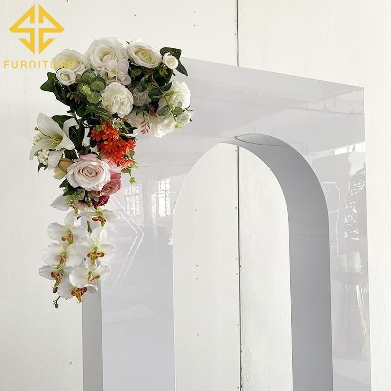 2021 Sawa White PVC Arch Wedding Backdrop for Events Party Background Wall Stand